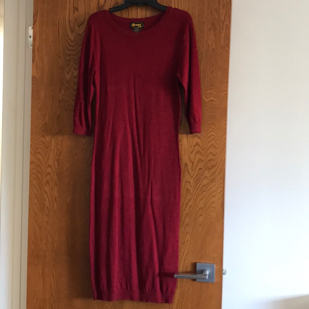 Burgundy sweater dress